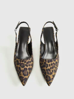 New Leopard Kitten Slingback Pumps Shoes|Accessories