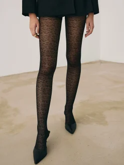 Leopard Pattern Sheer Tights Socks & Tights|Accessories
