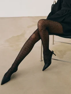 Leopard Pattern Sheer Tights Socks & Tights|Accessories