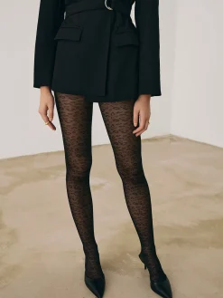 Leopard Pattern Sheer Tights Socks & Tights|Accessories