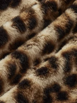 Leopard Print Faux Fur Coat Outerwear|Coats