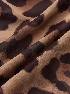 Sale Leopard Print Semi-Sheer Ruffle V-neck Shirt Blouses & Shirts|Tops