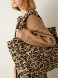 Clearance Leopard Printed Fuzzy Shoulder Bag Bags|Accessories