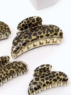 Discount Leopard Printed Hair Claw Hair Claws & Hats|Accessories