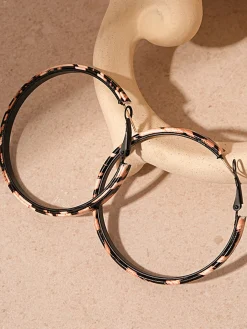 Sale Leopard Printed Hoop Earrings Earrings|Accessories