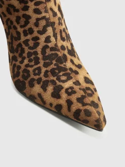 Discount Leopard Printed Knee-High Zipper Boots Shoes|Accessories