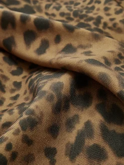 Outlet Leopard Printed Lapel Trench Coat Outerwear|Tops