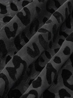 Clearance Leopard Printed Sheer T-Shirt T-shirts|Tops