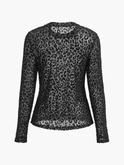 Clearance Leopard Printed Sheer T-Shirt T-shirts|Tops