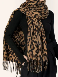 Leopard Printed Tassel Warm Scarf Accessories