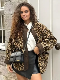 Hot Leopard Printed Winter Coat Outerwear|Coats