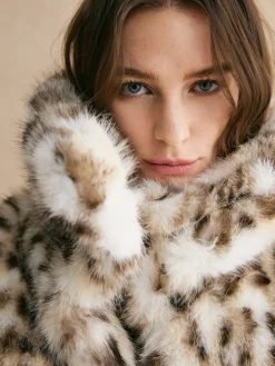 Leopard Women Faux Fur Coat Outerwear|Tops