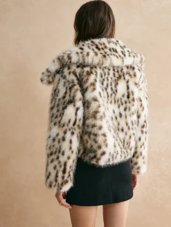 Leopard Women Faux Fur Coat Outerwear|Tops