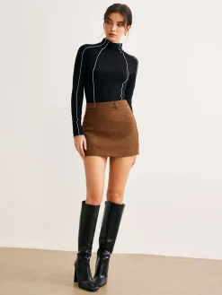 Lettuce Trim Contrast Piping Slim Blouse Blouses & Shirts|Tops