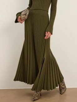 Lettuce Trim Pleated Sweater Skirt Skirts|Knitwear