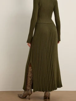 Lettuce Trim Pleated Sweater Skirt Skirts|Knitwear