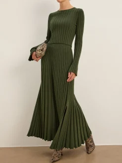 Lettuce Trim Pleated Sweater Skirt Skirts|Knitwear