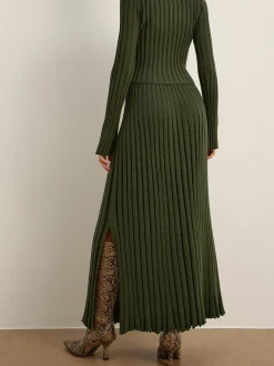 Lettuce Trim Pleated Sweater Skirt Skirts|Knitwear