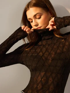 Outlet Lettuce Trim Semi-Sheer Textured Blouse Blouses & Shirts|Tops
