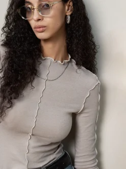 Online Lettuce Trim Skinny Jersey Top T-shirts|Tops
