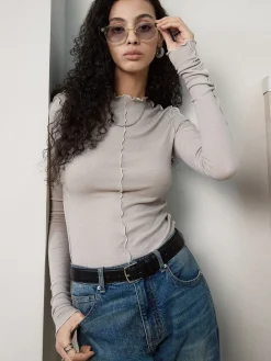 Online Lettuce Trim Skinny Jersey Top T-shirts|Tops