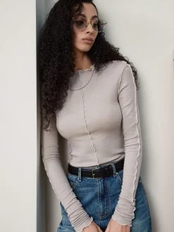 Online Lettuce Trim Skinny Jersey Top T-shirts|Tops