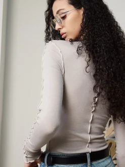 Online Lettuce Trim Skinny Jersey Top T-shirts|Tops