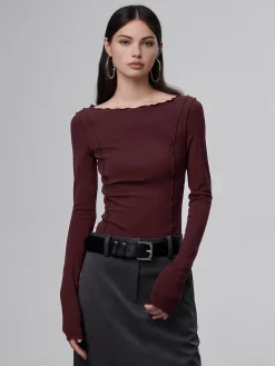 New Lettuce Trim Slim Blouse Blouses & Shirts|Tops