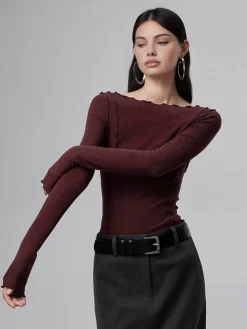 New Lettuce Trim Slim Blouse Blouses & Shirts|Tops