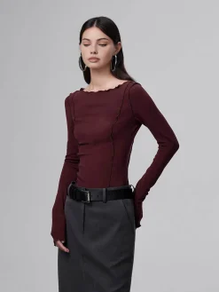 New Lettuce Trim Slim Blouse Blouses & Shirts|Tops