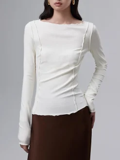 New Lettuce Trim Slim Blouse Blouses & Shirts|Tops