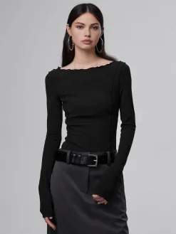 New Lettuce Trim Slim Blouse Blouses & Shirts|Tops