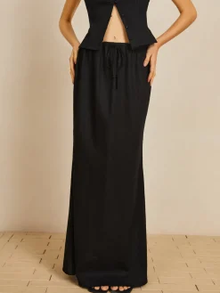 Best Linen & Cotton Button Skirt Set Skirt Sets|Long Sleeve Sets