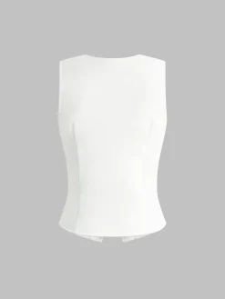 Outlet Linen Blends Button Up Tank Top Tank Tops & Camis|Tops