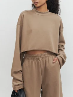 Online Live It Up Crop Sweatshirt Sweater Tops|Long Sleeve Sets