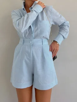 Sale Long Sleeve Loose Shorts Set Shorts Sets|Shorts