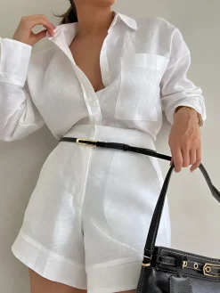 Sale Long Sleeve Loose Shorts Set Shorts Sets|Shorts