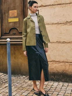 Loose PU Leather Straight Jacket Outerwear|Jackets
