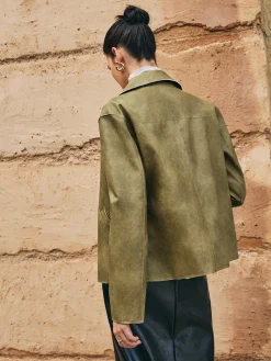Loose PU Leather Straight Jacket Outerwear|Jackets