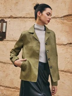 Loose PU Leather Straight Jacket Outerwear|Jackets