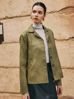 Loose PU Leather Straight Jacket Outerwear|Jackets