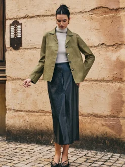 Loose PU Leather Straight Jacket Outerwear|Jackets