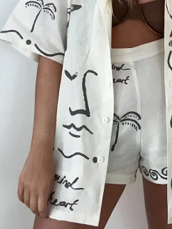 Outlet Loosen Print Shorts Set Shorts Sets|Shorts
