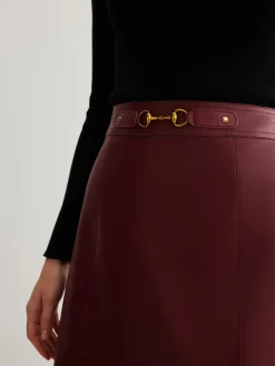 Outlet Magnet Closure Faux Leather Skirt Skirts|Bottoms
