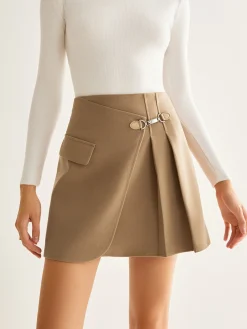 Best Magnet Closure Pleated Mini Skirt Skirts|Bottoms