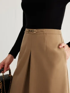 Online Magnet Closure Pockets Pleated Skirt Skirts|Bottoms