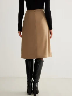Online Magnet Closure Pockets Pleated Skirt Skirts|Bottoms