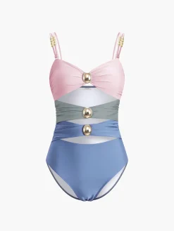 Maillard Metal Detail One Piece Swimsuit Swimwear|Tops