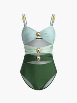 Maillard Metal Detail One Piece Swimsuit Swimwear|Tops