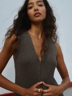 Hot Main Character Rib Sweater Vest Sweater Vests|Sweaters & Cardigans